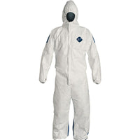 Dupont Personal Protection, Combinaisons Tyvek 400 D A/Capuchon, 2T-Grand, Blanc/Bleu, Tyvek, paquet de 12-Couleur Bleu