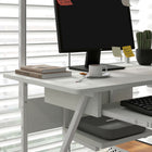 HOMCOM - Bureau d'ordinateur - 31,5 po L x 19,7 po l x 51,2 po H - blanc-Le panneau de particules revêtu de mélamine résiste aux rayures et à l’usure