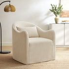 Modway - Bardot Mélange de lin recouvert d’engourdi Chaise d’accent - Bande de Terre-Tisserie en mélange de lin