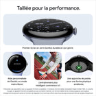 Google - Pixel Watch 3 - 45 mm - Wi-Fi - Boîtier noir mat - Bracelet sport noir volcanique-Verre Gorilla Glass résistant aux rayures. Boîtier en aluminium de qualité aérospatiale. Résistance à l'eau jusqu'à 50 mètres. Portez-la partout où la vie vous mène, de la piscine à la ligne d'arrivée