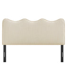 Modway - Athena Rayé Tissu tapis Tête de lit King Size, Rayures d’avoine-7