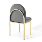 Modway - Isla Chenal Touffé Performance Velvet Fauteuil d’appoint de salle à manger - Gris or-Capacité de poids de la chaise : 331 lb.