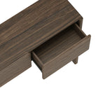 Manhattan Comfort - Console moderne Linda à 3 tiroirs - noyer brun-La profondeur polyvalente de la console convient aux entrées, salons ou salles à manger