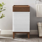 Modway - Render 18" Armoire de toilette de salle de bain (lavabo non inclus) - Noyer blanc-Porte à fermeture douce