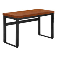 Monarch Specialties - 7676 Bureau 48 po L - Hauteur Adjustable Cerise/Metal Noir-Peut être utilisé comme bureau d'ordinateur ou table d'écriture, ce bureau pour travailler debout est parfait pour les espaces limités et peut être ajusté de 29,5 pouces à 48 pouces de hauteur.