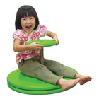 Learning Advantage - The Freckled Frog Whizzy Dizzy - Jouet assis et tournant-Supporte en toute sécurité plus de 8 000 lb: Contrairement à d'autres jouets assis et rotatifs, Whizzy Dizzy est composé d'un manche en métal et d'une plaque de base, qui se fixent sur du plastique épais moulé par injection avec 6 vis (incluses).