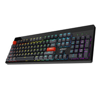 Adesso - EasyTouch 1300 Clavier mécanique RVB – 104 touches, filaire/sans fil/Bluetooth, hot-swappable, QMK/VIA, touche Copilot, USB-C-Connectivité Tri-mode : Passez facilement du mode filaire USB-C au Bluetooth 5.0 et au sans fil 2,4 GHz pour une compatibilité maximale avec vos appareils
