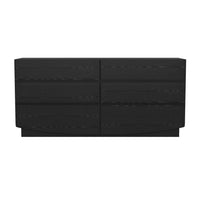 Manhattan Comfort - Ardea 72" Commode contemporaine à 6 tiroirs, double - noir-Finition stratifiée aspect bois : aspect bois chaud et naturel avec une surface durable et facile à nettoyer