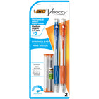 BIC - Portemines Velocity #2 HB - 0,7 mm - Paquet de 2-Un paquet de 2 porte-mines BIC Velocity avec gommes