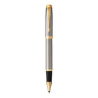Parker − Stylo à bille IM − métal brossé − pointe fine − encre noire-La pointe à bille livre un flux d’encre naturellement lisse et fluide sur le papier