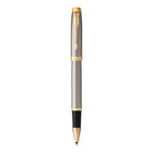 Parker − Stylo à bille IM − métal brossé − pointe fine − encre noire-La pointe à bille livre un flux d’encre naturellement lisse et fluide sur le papier