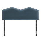 Modway - Cosette Performance Velvet Tête de lit pleine grandeur, Bleu Cadet-Amorti en mousse dense
