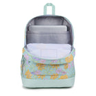 JanSport - Sac À Dos Cross Town Plus - Motif Floral Délavé, Menthe Fraîche-Poche utilitaire avant avec organisateur