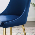 Modway - Viscount Accent moderne Performance Velvet Chaise à manger - Marine-Tissu résistant aux taches durable