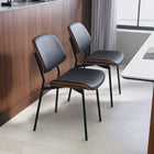 HOMCOM - Chaises de salle à manger style milieu du siècle moderne - noir - lot de 2-Couleur : Noir, Marron ;