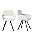 Homy Casa - Ensemble de 2 chaises pivotantes d'accueil pour bureau - Tissu beige-Dossier ergonomique offrant un bon soutien du dos et des lombaires.