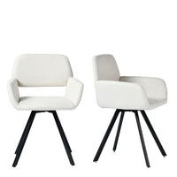 Homy Casa - Ensemble de 2 chaises pivotantes d'accueil pour bureau - Tissu beige-Dossier ergonomique offrant un bon soutien du dos et des lombaires.