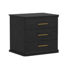 Manhattan Comfort - Table de nuit traditionnelle Clifford à 3 tiroirs - Noir-Design compact et fonctionnel idéal pour les chambres, les chambres d'amis ou les petits espaces