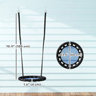 Qaba - Balançoire soucoupe pour enfants - Ronde de 61 cm - Bleue-Capacité de charge jusqu'à 154 lb (70 kg) pour accueillir les enfants en toute sécurité  