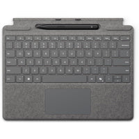 Microsoft - Clavier Surface Pro avec stylo mince SC - anglais - Platine-Esquissez et écrivez naturellement à l’écran avec le Surface Slim Pen, toujours prêt et chargé dans le bac de rangement du clavier