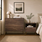 Manhattan Comfort - Avira 35" commode 3 tiroirs style mid-century modern - marron-9
