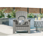 Suncast - Chaise Adirondack avec rangement - Gris colombe-Construction durable à parois multiples pour plus de solidité et de stabilité.