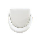 Manhattan Comfort - Lot de 2 chaises de salle à manger modernes Gracie 61,5 cm en similicuir blanc et or-22,6 po L x 22 po l x 34,3 po H