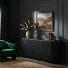 Modway - Fortitude 75" Armoire de rangement à buffet courbé - Noir-Capsules de pied non marquées