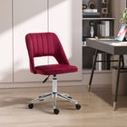 Vinsetto - Chaise de bureau pivotante sans accoudoirs - rouge-Le tissu au toucher velours est doux et chic