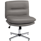HOMCOM - Chaise de bureau sans accoudoirs à croisillons - gris-Design à croisillons et assise large sans accoudoirs pour un confort spacieux