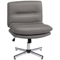 HOMCOM - Chaise de bureau sans accoudoirs à croisillons - gris-Design à croisillons et assise large sans accoudoirs pour un confort spacieux