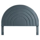 Modway - Solana Arqué Performance Velvet Tête de lit complète, Cadet Blue-Assemblée requise