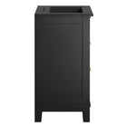 Modway - Dixie 24" Solide Armoire à coiffeuse de salle de bain - Noir noir-Tiroirs à extension complète