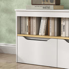 Qaba - Bibliothèque pour enfants avec 2 tiroirs - blanc-Couleur : Blanc  
