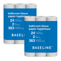 Baseline - Papier hygiénique 2 épaisseurs - 363 feuilles par rouleau - 2 Paquets de 24 Rouleaux - 48 Rouleaux-48 rouleaux triples de papier hygiénique 2 épaisseurs