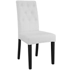 Modway - Confer Vinyle Fauteuil d’appoint de salle à manger Ensemble de 4 - Blanc-Rembourrage en mousse dense pour le confort