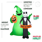 GEMMY - Décorations gonflables d'Halloween Jack Skellington et Oogie Boogie avec LED - 195,5 cm x 150 cm-Pour usage intérieur et extérieur