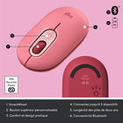 Logitech POP Mouse avec Sans Fil - Heartbreaker-Paire esthétique: Associez la souris POP avec l'amusante et rebondissante expérience de frappe de POP Keys clavier mécanique sans fil, touches emoji personnalisables et raccourcis touches médias