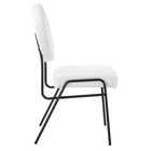 Modway - Craft Tissu rembourré Fauteuils d’accompagnement à manger - Noir Blanc-Livré entièrement assemblé