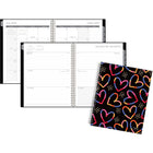 Mead - Agenda scolaire hebdomadaire/mensuel coeurs colourés 2025-2026 - 11 po H x 8 1/2 po l - multicoloure - bilingue-Reliure à double spirale