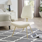 Modway - Ponder Performance Velvet Chaise longue - Ivoire-Rembourrage en mousse dense pour le confort