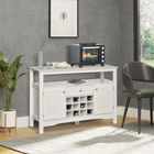 HOMCOM - Buffet 46 po avec casier à vin intégré et tiroir - blanc-Le casier à vin inférieur offre une solution compacte pour stocker votre collection de vins 