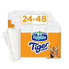 Royale - Tiger Papier Essuie-tout - paquet de 24-Résistant, doux et absorbant ! Des dégats de nourriture aux nettoyages intérieurs en passant par les travaux difficiles, ce tigre a ce qu'il faut pour attaquer les dégâts, même lorsqu'il est mouillé