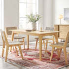 Modway - Juxtapose Rectangle de 63 po Table à manger, Chêne-Facile à nettoyer