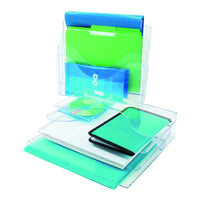 Rubbermaid® - Classeur de tri Optimizer à 3 niveaux, transparent- Classeur à trois niveaux permettant une référence facile de dossiers   