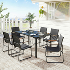 Outsunny - Ensemble de salle à manger d’extérieur 7 pièces - table de patio et chaises pour 6 - noir-Conception entièrement pliable pour une portabilité et un rangement facilités