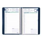 Blueline - 2026 Agenda quotidien avec reliure spirale - 8 po x 5 po - Bleu - Bilingue-Reliure spirale avec couverture souple d'aspect lézard