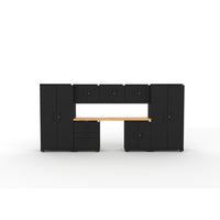 Cat - Ensemble d’armoires de rangement de garage entièrement soudées-Construction en acier soudé : offre une solidité maximale et élimine les problèmes d’assemblage, assurant une stabilité à long terme