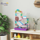 PawHut - Cage pour hamster à 5 niveaux 18,1 po L x 11,8 po l x 22,8 po H - violet-Convient aux petits animaux comme les hamsters, gerbilles, etc. 