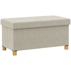 HOMCOM - Pouf repose-pieds pliable rembourré en velours - blanc crème-Surface en velours chic avec capitonnage élégant ajoutant une touche de style à toute pièce 